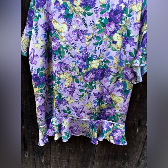 NWOT Victoria’s Secret Purple & Yellow Floral Bathrobe Lingerie - Picture 11 of 11